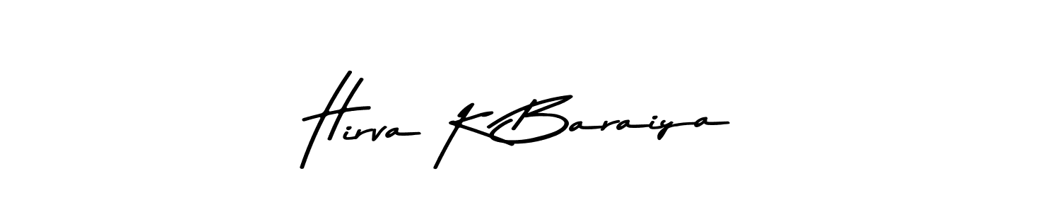 Asem Kandis PERSONAL USE is a professional signature style that is perfect for those who want to add a touch of class to their signature. It is also a great choice for those who want to make their signature more unique. Get Hirva K Baraiya name to fancy signature for free. Hirva K Baraiya signature style 9 images and pictures png