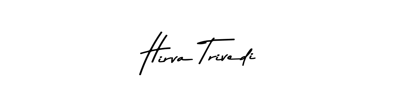 How to make Hirva Trivedi name signature. Use Asem Kandis PERSONAL USE style for creating short signs online. This is the latest handwritten sign. Hirva Trivedi signature style 9 images and pictures png