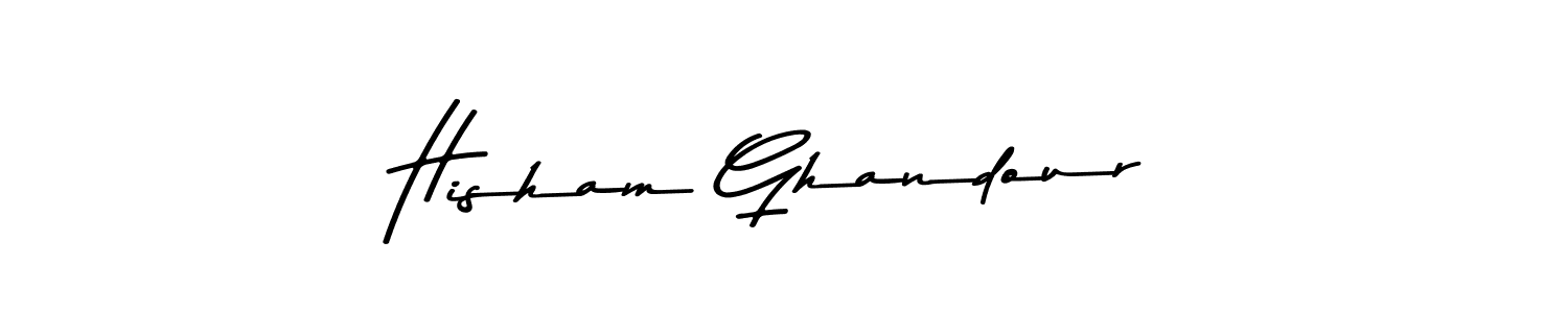 Design your own signature with our free online signature maker. With this signature software, you can create a handwritten (Asem Kandis PERSONAL USE) signature for name Hisham Ghandour. Hisham Ghandour signature style 9 images and pictures png