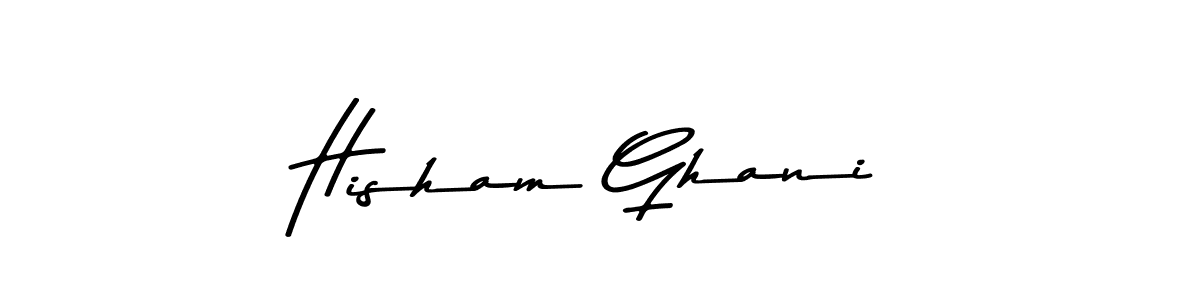 How to make Hisham Ghani name signature. Use Asem Kandis PERSONAL USE style for creating short signs online. This is the latest handwritten sign. Hisham Ghani signature style 9 images and pictures png