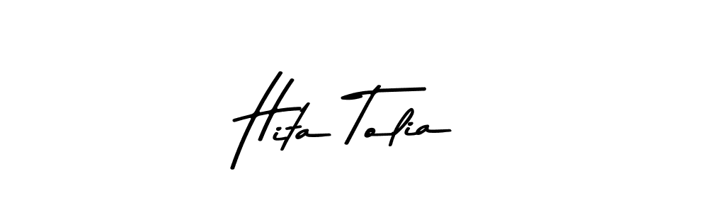 You should practise on your own different ways (Asem Kandis PERSONAL USE) to write your name (Hita Tolia) in signature. don't let someone else do it for you. Hita Tolia signature style 9 images and pictures png