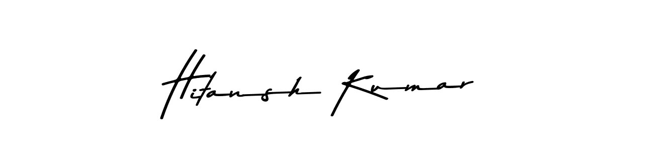 Create a beautiful signature design for name Hitansh Kumar. With this signature (Asem Kandis PERSONAL USE) fonts, you can make a handwritten signature for free. Hitansh Kumar signature style 9 images and pictures png