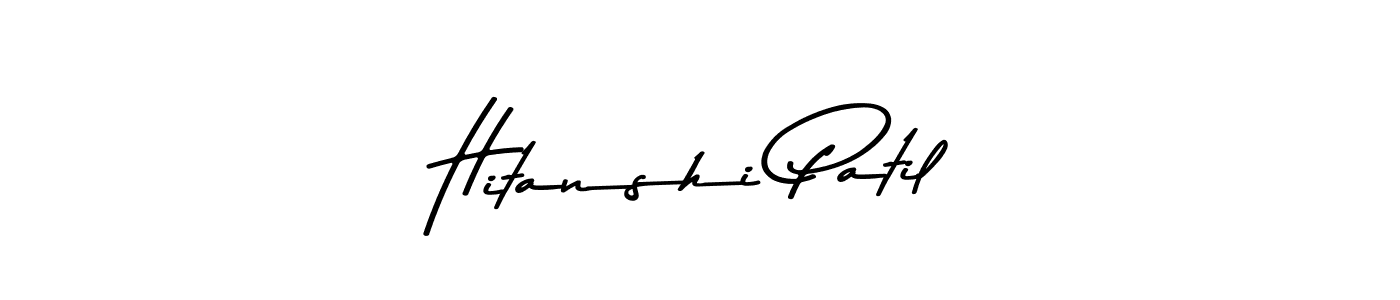 Make a beautiful signature design for name Hitanshi Patil. With this signature (Asem Kandis PERSONAL USE) style, you can create a handwritten signature for free. Hitanshi Patil signature style 9 images and pictures png
