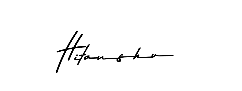 How to make Hitanshu name signature. Use Asem Kandis PERSONAL USE style for creating short signs online. This is the latest handwritten sign. Hitanshu signature style 9 images and pictures png