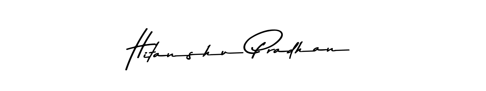 Create a beautiful signature design for name Hitanshu Pradhan. With this signature (Asem Kandis PERSONAL USE) fonts, you can make a handwritten signature for free. Hitanshu Pradhan signature style 9 images and pictures png