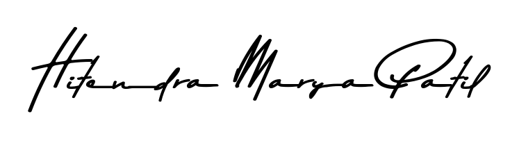 Create your official email sign-off with Hitendra Marya Patil name in Asem Kandis PERSONAL USE style. Crisp, clean, and perfectly legible across all screens. Hitendra Marya Patil signature style 9 images and pictures png