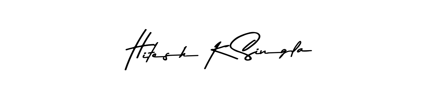 Also You can easily find your signature by using the search form. We will create Hitesh K Singla name handwritten signature images for you free of cost using Asem Kandis PERSONAL USE sign style. Hitesh K Singla signature style 9 images and pictures png