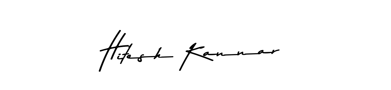 Create a beautiful signature design for name Hitesh Kannar. With this signature (Asem Kandis PERSONAL USE) fonts, you can make a handwritten signature for free. Hitesh Kannar signature style 9 images and pictures png