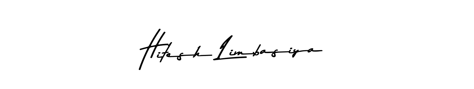 Design your own signature with our free online signature maker. With this signature software, you can create a handwritten (Asem Kandis PERSONAL USE) signature for name Hitesh Limbasiya. Hitesh Limbasiya signature style 9 images and pictures png