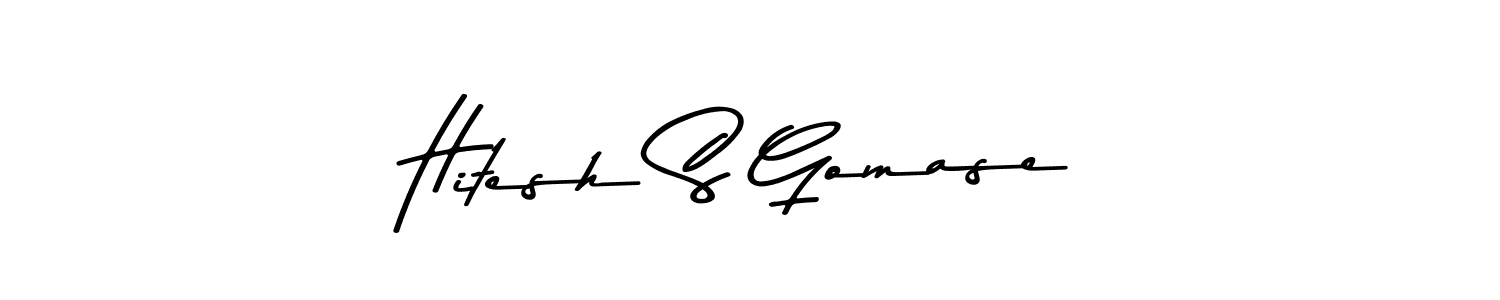 if you are searching for the best signature style for your name Hitesh S Gomase. so please give up your signature search. here we have designed multiple signature styles  using Asem Kandis PERSONAL USE. Hitesh S Gomase signature style 9 images and pictures png