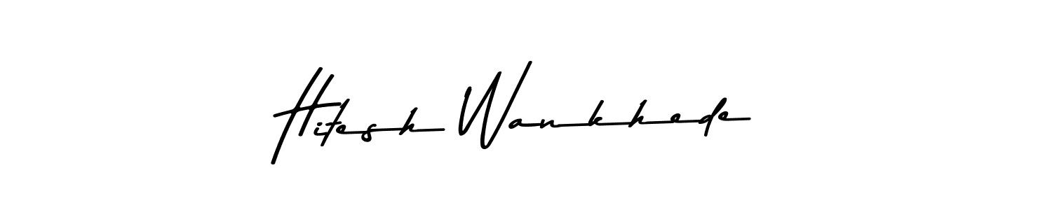 This is the best signature style for the Hitesh Wankhede name. Also you like these signature font (Asem Kandis PERSONAL USE). Mix name signature. Hitesh Wankhede signature style 9 images and pictures png