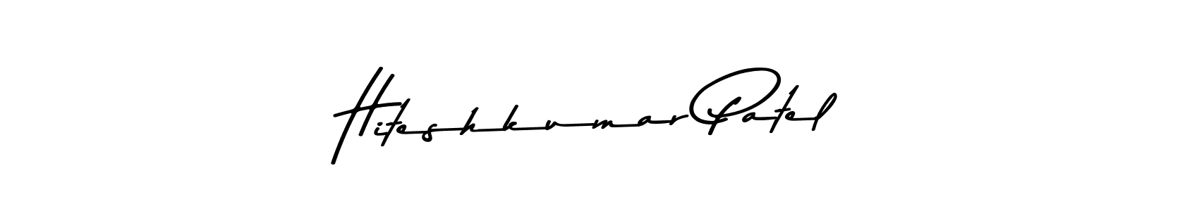 Create a beautiful signature design for name Hiteshkumar Patel. With this signature (Asem Kandis PERSONAL USE) fonts, you can make a handwritten signature for free. Hiteshkumar Patel signature style 9 images and pictures png