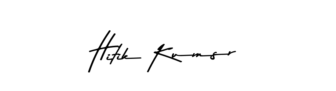 Similarly Asem Kandis PERSONAL USE is the best handwritten signature design. Signature creator online .You can use it as an online autograph creator for name Hitik Kumsr. Hitik Kumsr signature style 9 images and pictures png