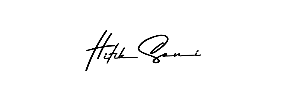 Use a signature maker to create a handwritten signature online. With this signature software, you can design (Asem Kandis PERSONAL USE) your own signature for name Hitik Soni. Hitik Soni signature style 9 images and pictures png