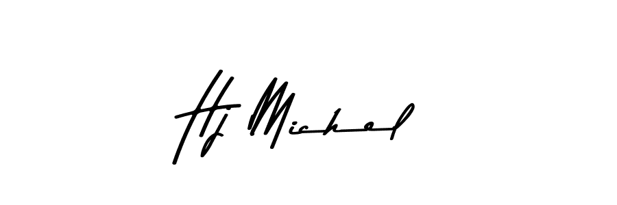 Create a beautiful signature design for name Hj Michel. With this signature (Asem Kandis PERSONAL USE) fonts, you can make a handwritten signature for free. Hj Michel signature style 9 images and pictures png