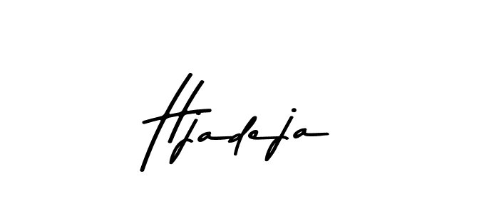 How to make Hjadeja name signature. Use Asem Kandis PERSONAL USE style for creating short signs online. This is the latest handwritten sign. Hjadeja signature style 9 images and pictures png