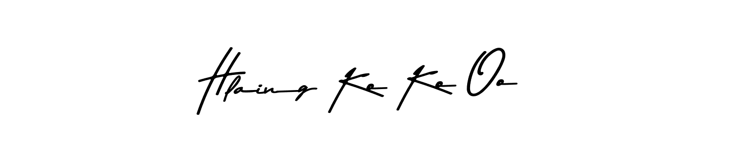 Design your own signature with our free online signature maker. With this signature software, you can create a handwritten (Asem Kandis PERSONAL USE) signature for name Hlaing Ko Ko Oo. Hlaing Ko Ko Oo signature style 9 images and pictures png