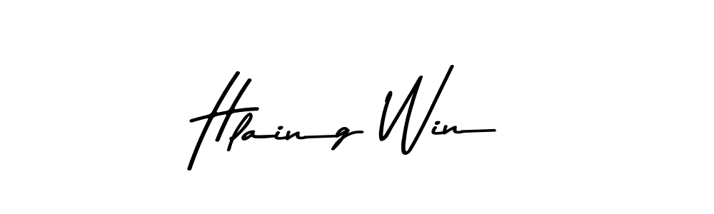 Create a beautiful signature design for name Hlaing Win. With this signature (Asem Kandis PERSONAL USE) fonts, you can make a handwritten signature for free. Hlaing Win signature style 9 images and pictures png