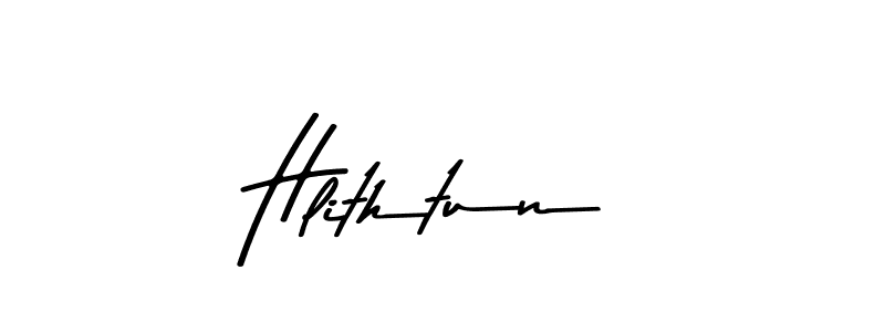 How to make Hlithtun name signature. Use Asem Kandis PERSONAL USE style for creating short signs online. This is the latest handwritten sign. Hlithtun signature style 9 images and pictures png
