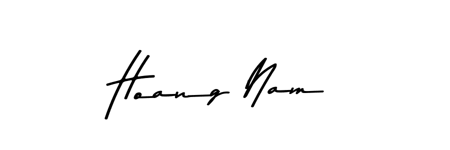 How to make Hoang Nam name signature. Use Asem Kandis PERSONAL USE style for creating short signs online. This is the latest handwritten sign. Hoang Nam signature style 9 images and pictures png