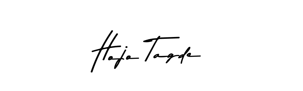 How to make Hojo Tagde name signature. Use Asem Kandis PERSONAL USE style for creating short signs online. This is the latest handwritten sign. Hojo Tagde signature style 9 images and pictures png