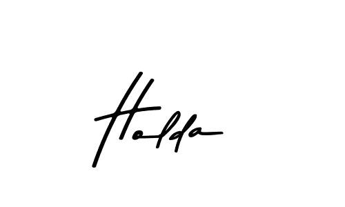 Create a beautiful signature design for name Holda. With this signature (Asem Kandis PERSONAL USE) fonts, you can make a handwritten signature for free. Holda signature style 9 images and pictures png