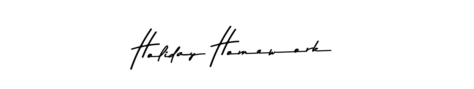 The best way (Asem Kandis PERSONAL USE) to make a short signature is to pick only two or three words in your name. The name Holiday Homework include a total of six letters. For converting this name. Holiday Homework signature style 9 images and pictures png