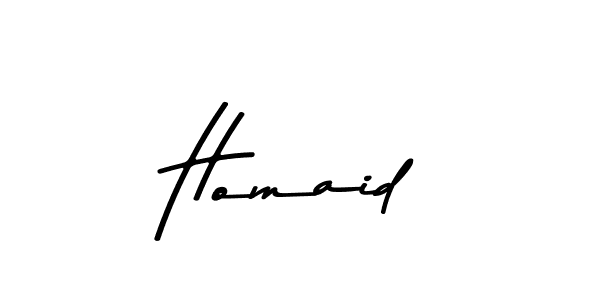 Use a signature maker to create a handwritten signature online. With this signature software, you can design (Asem Kandis PERSONAL USE) your own signature for name Homaid. Homaid signature style 9 images and pictures png