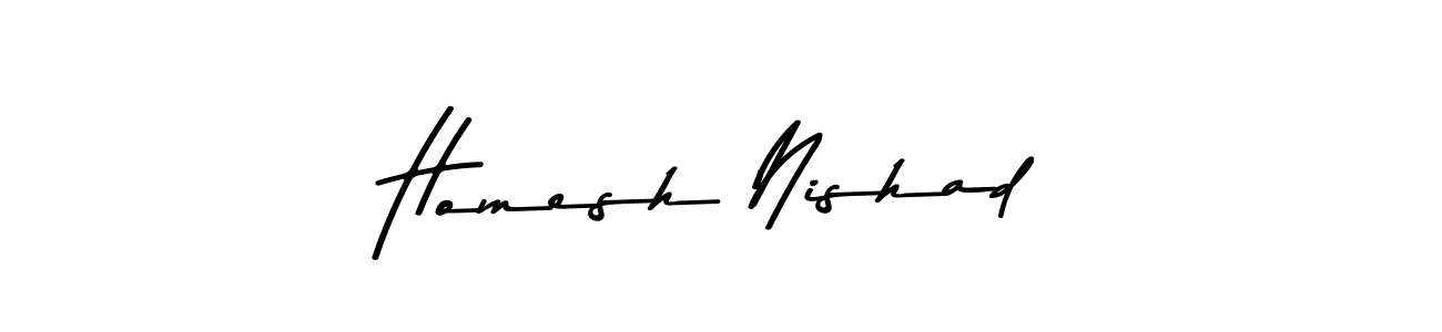 Design your own signature with our free online signature maker. With this signature software, you can create a handwritten (Asem Kandis PERSONAL USE) signature for name Homesh Nishad. Homesh Nishad signature style 9 images and pictures png