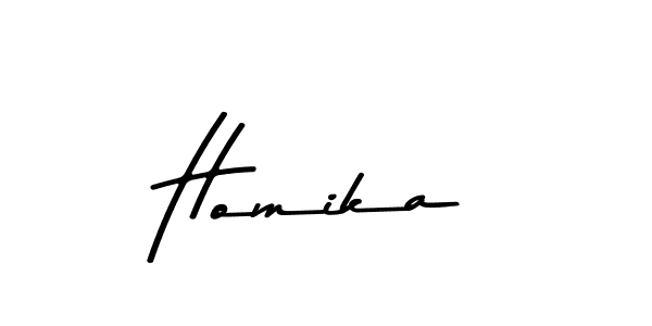 How to make Homika name signature. Use Asem Kandis PERSONAL USE style for creating short signs online. This is the latest handwritten sign. Homika signature style 9 images and pictures png