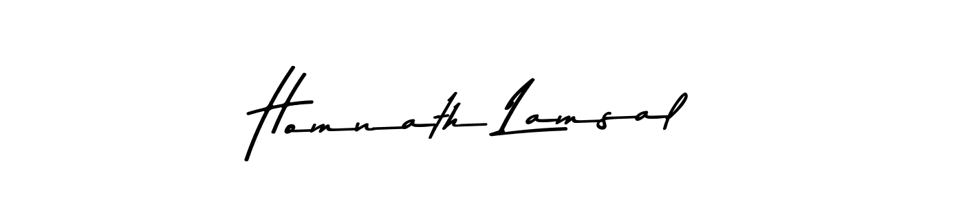 Homnath Lamsal stylish signature style. Best Handwritten Sign (Asem Kandis PERSONAL USE) for my name. Handwritten Signature Collection Ideas for my name Homnath Lamsal. Homnath Lamsal signature style 9 images and pictures png