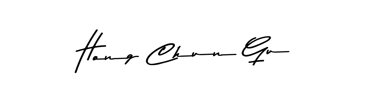 Make a beautiful signature design for name Hong Chun Gu. With this signature (Asem Kandis PERSONAL USE) style, you can create a handwritten signature for free. Hong Chun Gu signature style 9 images and pictures png