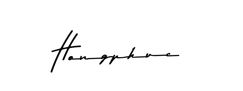 How to make Hongphuc name signature. Use Asem Kandis PERSONAL USE style for creating short signs online. This is the latest handwritten sign. Hongphuc signature style 9 images and pictures png