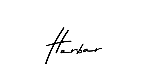 Make a beautiful signature design for name Horbar. With this signature (Asem Kandis PERSONAL USE) style, you can create a handwritten signature for free. Horbar signature style 9 images and pictures png