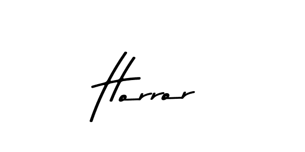 Create a beautiful signature design for name Horror. With this signature (Asem Kandis PERSONAL USE) fonts, you can make a handwritten signature for free. Horror signature style 9 images and pictures png