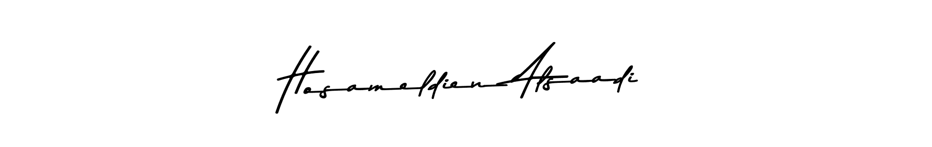 See photos of Hosameldien Alsaadi official signature by Spectra . Check more albums & portfolios. Read reviews & check more about Asem Kandis PERSONAL USE font. Hosameldien Alsaadi signature style 9 images and pictures png