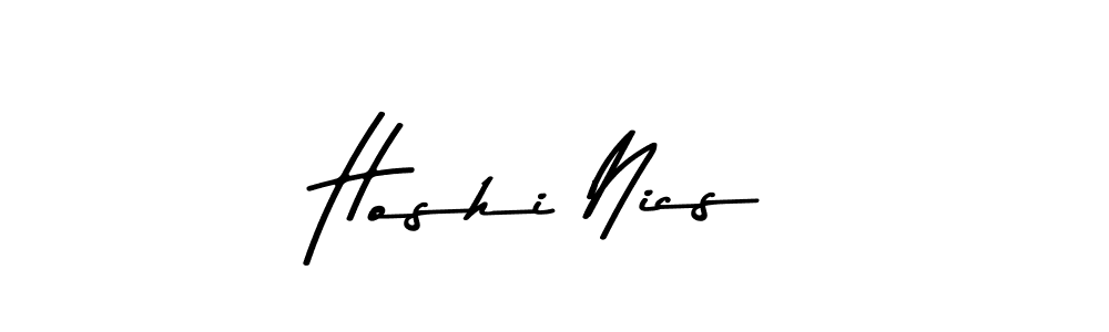 This is the best signature style for the Hoshi Nics name. Also you like these signature font (Asem Kandis PERSONAL USE). Mix name signature. Hoshi Nics signature style 9 images and pictures png