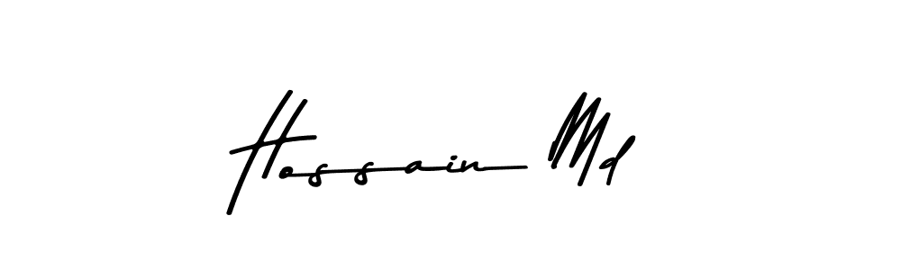 How to make Hossain Md name signature. Use Asem Kandis PERSONAL USE style for creating short signs online. This is the latest handwritten sign. Hossain Md signature style 9 images and pictures png