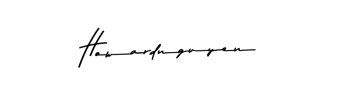 Create a beautiful signature design for name Howardnguyen. With this signature (Asem Kandis PERSONAL USE) fonts, you can make a handwritten signature for free. Howardnguyen signature style 9 images and pictures png