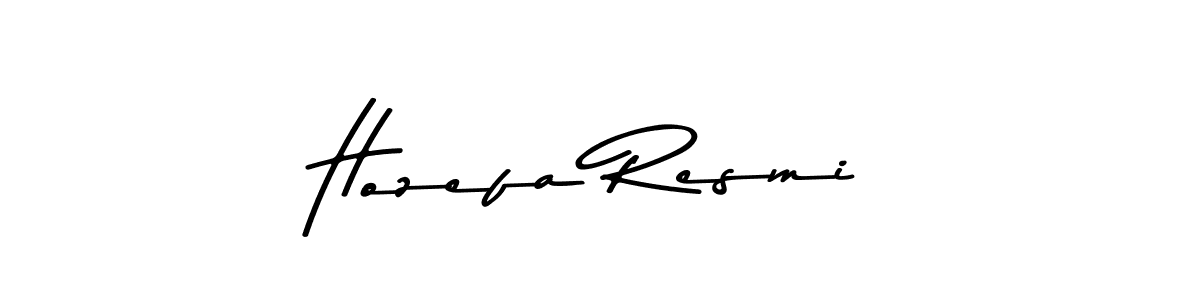 Make a beautiful signature design for name Hozefa Resmi. With this signature (Asem Kandis PERSONAL USE) style, you can create a handwritten signature for free. Hozefa Resmi signature style 9 images and pictures png