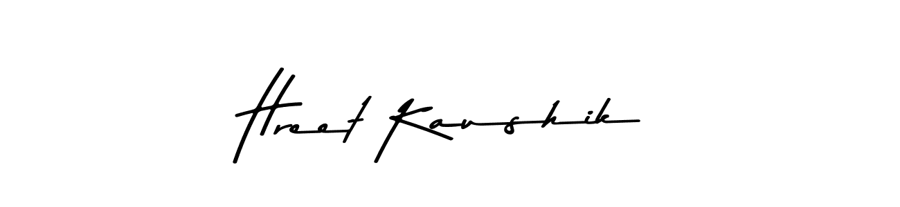 Also You can easily find your signature by using the search form. We will create Hreet Kaushik name handwritten signature images for you free of cost using Asem Kandis PERSONAL USE sign style. Hreet Kaushik signature style 9 images and pictures png