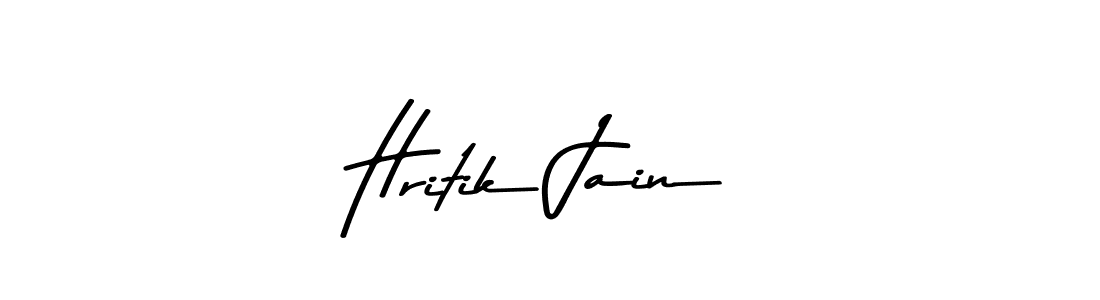 Make a beautiful signature design for name Hritik Jain. With this signature (Asem Kandis PERSONAL USE) style, you can create a handwritten signature for free. Hritik Jain signature style 9 images and pictures png