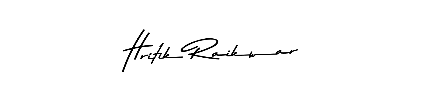How to make Hritik Raikwar name signature. Use Asem Kandis PERSONAL USE style for creating short signs online. This is the latest handwritten sign. Hritik Raikwar signature style 9 images and pictures png