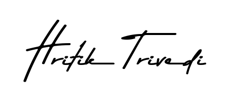 A sleek calligraphic signature for name Hritik Trivedi utilizing Asem Kandis PERSONAL USE styling. Great for adding personal signatures to photos and art. Hritik Trivedi signature style 9 images and pictures png