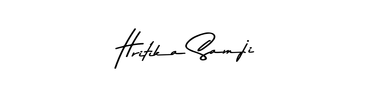 Make a beautiful signature design for name Hritika Samji. With this signature (Asem Kandis PERSONAL USE) style, you can create a handwritten signature for free. Hritika Samji signature style 9 images and pictures png