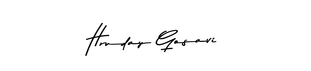 The best way (Asem Kandis PERSONAL USE) to make a short signature is to pick only two or three words in your name. The name Hruday Gosavi include a total of six letters. For converting this name. Hruday Gosavi signature style 9 images and pictures png