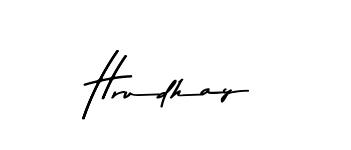 Make a beautiful signature design for name Hrudhay. With this signature (Asem Kandis PERSONAL USE) style, you can create a handwritten signature for free. Hrudhay signature style 9 images and pictures png