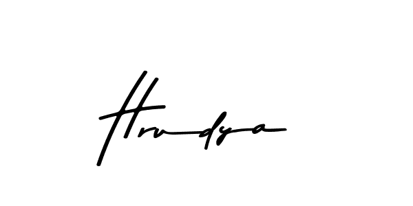 Make a beautiful signature design for name Hrudya. With this signature (Asem Kandis PERSONAL USE) style, you can create a handwritten signature for free. Hrudya signature style 9 images and pictures png