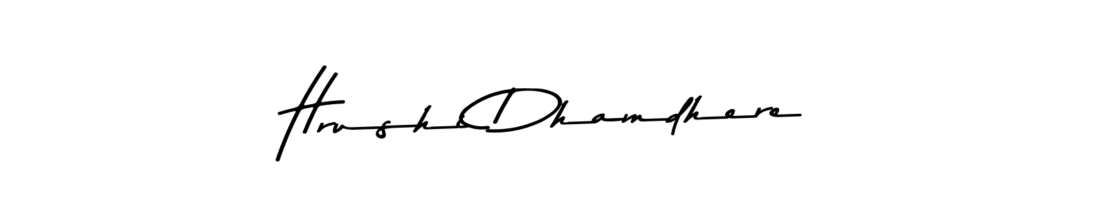 This is the best signature style for the Hrushi Dhamdhere name. Also you like these signature font (Asem Kandis PERSONAL USE). Mix name signature. Hrushi Dhamdhere signature style 9 images and pictures png
