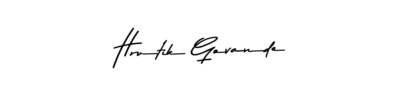 Hrutik Govande stylish signature style. Best Handwritten Sign (Asem Kandis PERSONAL USE) for my name. Handwritten Signature Collection Ideas for my name Hrutik Govande. Hrutik Govande signature style 9 images and pictures png